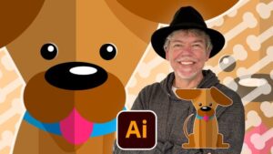 Flat-Art Puppy Character Design in Adobe Illustrator